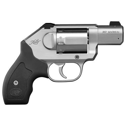 kimber k6s 357 magnum, 2" barrel, brushed stainless finish, black rubber grip, 6rd