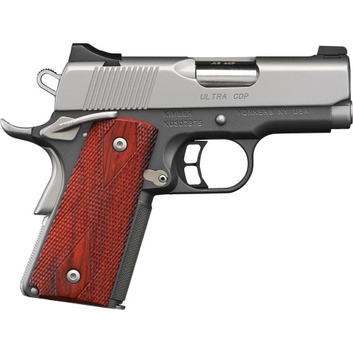 kimber ultra cdp 45 acp, 3" barrel, charcoal gray, rosewood grip, 7rd