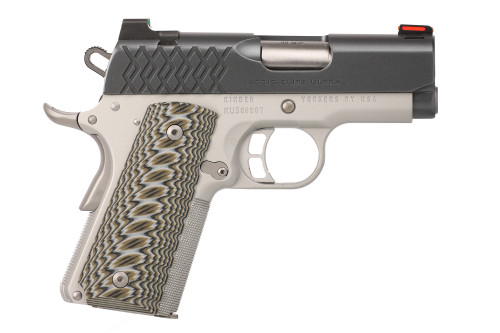 kimber aegis elite ultra pro 45 acp, 3" barrel, satin silver, black slide, 7rd