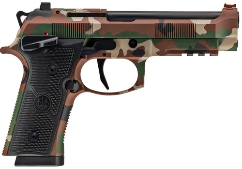 beretta 92xi combat 9mm, 4.7" barrel, battle dress uniform cerakote, black grip, 18rd