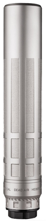 dead air armament nomax 33 9.60" length, rated up to 33xc, titanium, bead blasted finish, silver, xemax adapter & da150 muzzle brake