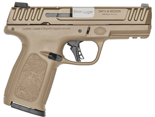 smith & wesson sd9 2.0 9mm, 4" barrel, flat dark earth cerakote, surefireep3 ear protection, 16rd