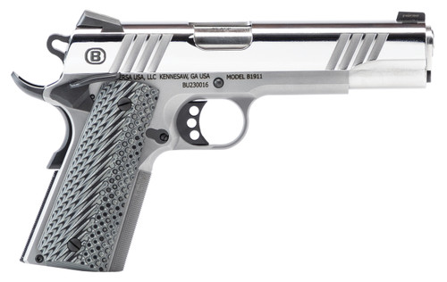 bersa b1911 45 acp, 5" barrel, stainless steel, vz grip, 8rd