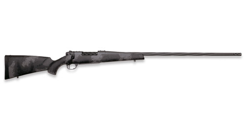 weatherby mark v live wild 7mm remington magnum, 26" threaded barrel, gray sponge pattern accents, black rec, 3rd