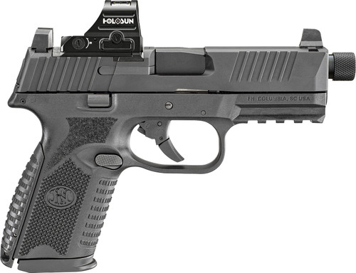 fn 509mt tactical 9mm, 4.5" threaded barrel, black, holosun 407c red dot sight, 10rd