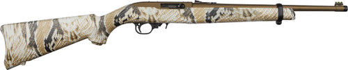 ruger 10/22 22 lr, 16.12" threaded barrel, snake skin camo, bronze rec, 10rd
