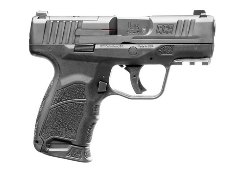 hk cc9 9mm, 3.32" barrel, black, night sights, optic ready, 12rd - the concealed carry winner