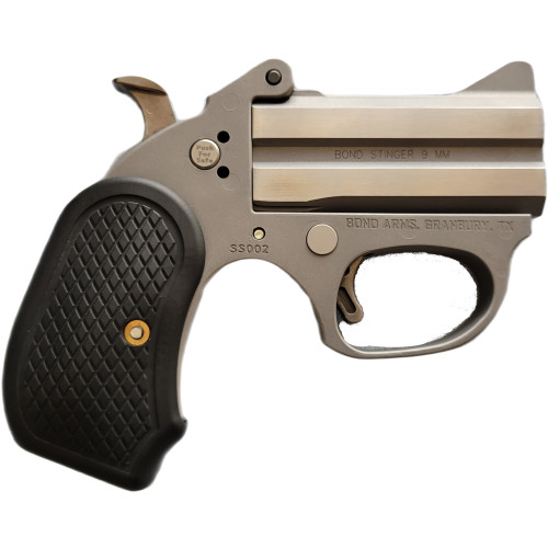 bond arms honey-b rough 9mm, 3" barrel, stainless steel, black b6 resin grip, 2rd