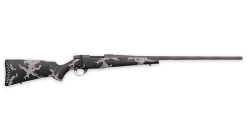 weatherby vanguard talon 308 winchester, 22" threaded barrel, green/gray sponge camo, cobalt rec, 5rd