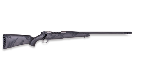 weatherby mark v backcountry guide ti 7mm backcountry, 20" threaded barrel, carbon fiber w/ black sponge stock, black rec, 4rd