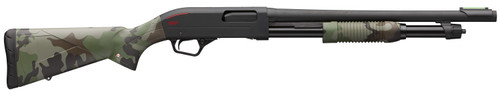 winchester sxp hybrid defender 12 ga, 3" chamber 18" barrel, woodland camo, black rec, 5rd