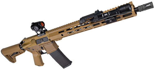 shark coast sunrise ar15 carbine bundle 5.56mm, 16" barrel, vortex crossfire red dot, tac light, magpul stock-grip, 30rd