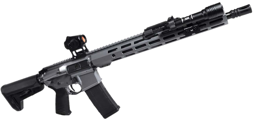 shark coast grey night ar15 carbine bundle 5.56 nato 30 rd 16" barrel, grey cerakote, streamlight protac rail light & vortex crossfire red dot