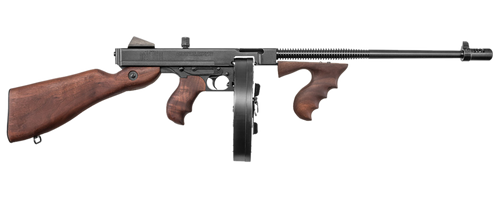 auto-ordnance thompson 1927a-1 lightweight deluxe .45 acp, walnut wood stock, walnut grip, 100rd drum & 20 rd mag