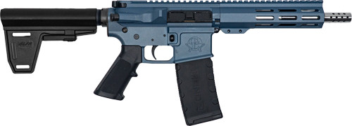 great lakes ar-15 223 wylde 30rd,7.50" black nitride threaded barrel, m-lok handguard, blue titanium cerakote aluminum receiver picatinny rail, black...
