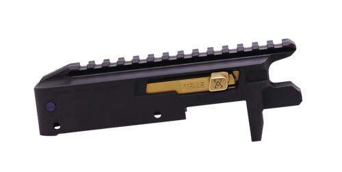 true precision tp/22 receiver set aluminum black anodized receiver/ gold bolt