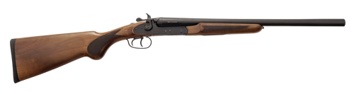 silver eagle coach 12 ga, 3" 2rd 20" black side by side barrel, black receiver, fixed walnut stock