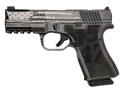 black rain ordnance flp-trump-gmgb frontline+ 9mm, 4" barrel, gun metal gray battleworn, 15rd