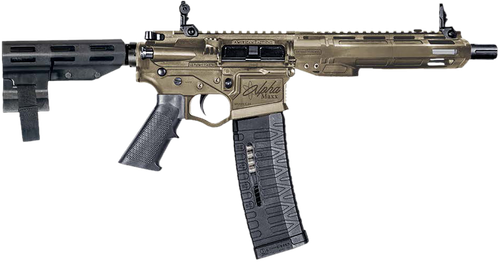 ati alpha maxx fde ar15 pistol 5.56/223 7.50" barrel, polymer m-lok handguard, flat dark earth receiver 60rd mag