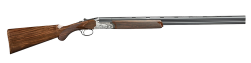 rizzini aurum evo 410 ga break open 3" 2rd 28" black over/under vent rib barrel, coin anodized receiver engraved game scene, fixed turkish walnut...