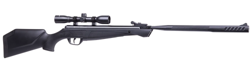 daisy shockwave nitrogen piston 22 caliber black d barrel, fixed synthetic stock, 4x32mm scope