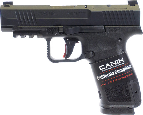 canik mete mc9ls ca compliant 9mm, 3.6" barrel, black serrated, picatinny rail, backstrap grip, 10rd
