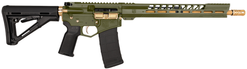diamondback db15 exclusive 5.56 nato 30+1 16" gold barrel, green cerakote w/gold accents picatinny rail, 15" m-lok handguard, magpul ctr stock