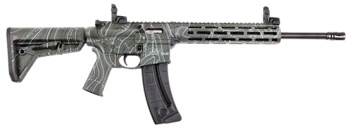 smith & wesson m&p 15-22 sport 22lr, 16.5" threaded barrel, a2, olive drab green cerakote, topographical, magpul moe, m-lok, magpul sights, 25rd