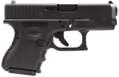 glock 26v, v series, sub-compact, 9mm, 3.43" barrel, glock marksman barrel, ndlc finish, black, no finger grooves, fixed sights, ambidextrous slide...