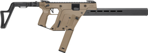 kriss vector crb gen iii 45acp, 16" threaded barrel, .578x28 thread pitch, matte flat dark earth, low-profile flip-up sights, 3-position adj folding...