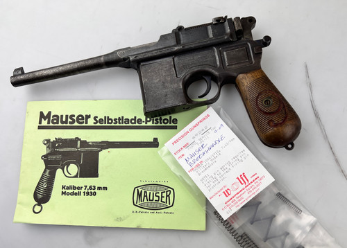 mauser selbstlade-pistole model 1930 broomhandle red 9 9mm luger, used good condition