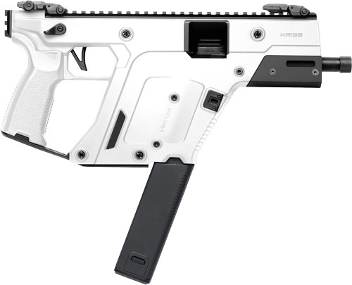 kriss vector sdp gen iii 10mm, 5.5" threaded barrel, 9/16x24, matte , alpine white, low-profile flip-ups, 33rd