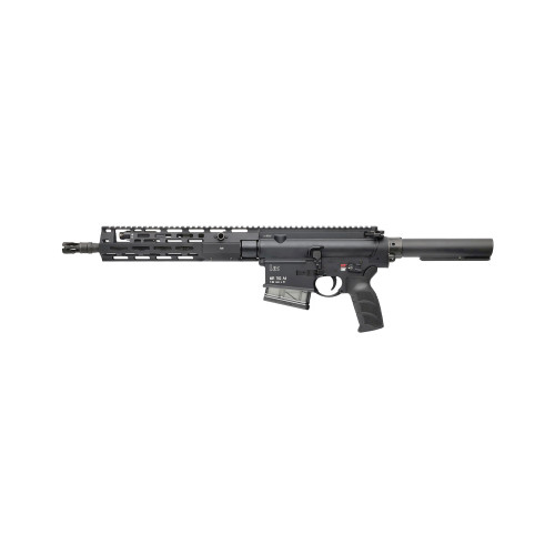 hk mr762 a4 308 win/7.62mm nato, 13" forged threaded barrel, 5/8x24, anodized black, m-lok, adj gas, 10rd
