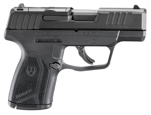 ruger max-9 9mm, 3.2" barrel, black oxide, adj sights, optics ready, thumb safety, 10rd mag