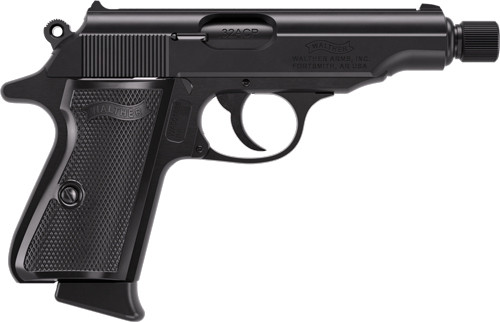 walther pp sd 32 acp, 3.9" barrel, threaded, matte black, fixed sights, 2x8rd mags