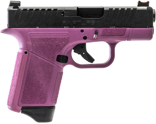 gforce arms rapture 9mm, 3.25" barrel, back optic cut/serrated slide, pink cerakote, shield rmsc/rmr footprint, 12rd