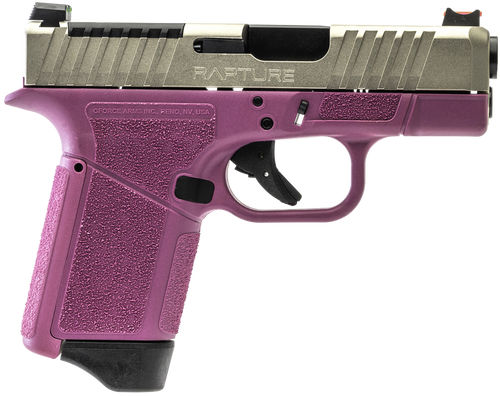 gforce arms rapture 9mm, 3.25" barrel, nickel optic cut/serrated slide, pink cerakote, shield rmsc/rmr footprint, 12rd