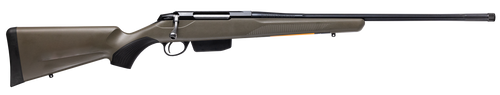 tikka t3x superlite 7mm prc 22.40" blued fluted threaded barrel, blued drilled & tapped steel receiver, fixed green synthetic stock