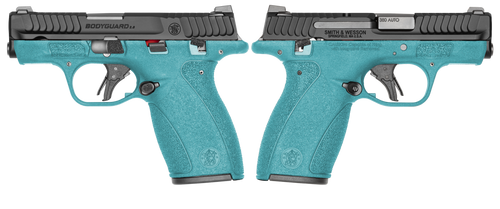 s&w bodyguard 2.0 micro 380 acp aztec teal, thumb safety, 2 mags