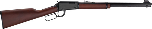 henry h1 classic 22 wmr, 18.5" barrel, lever action, american walnut stock, adjustable semi-buckhorn rear sight, hooded blade front sight, 12rd