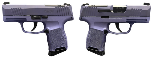 sig sauer p365 9mm, 3.10" barrel, two tone purple, optic ready, 10rd, limited edition