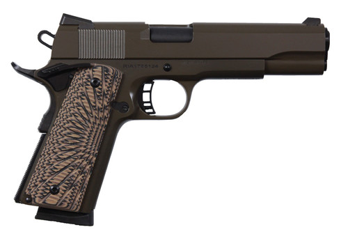 rock island 1911 a1 45 acp, 5" barrel, patriot brown cerakote, g10 desert storm grip, 8rd