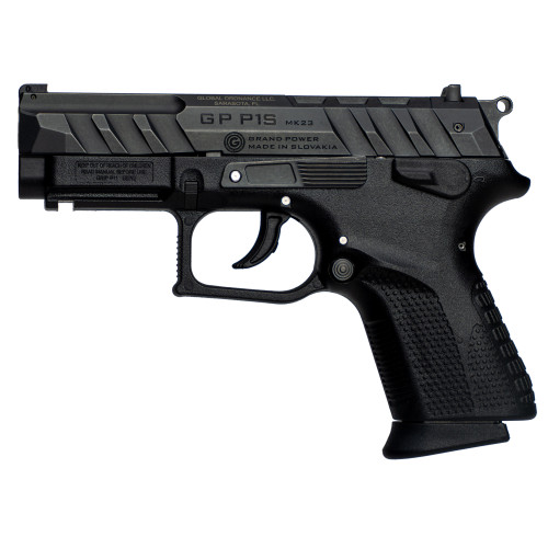grand power p1s 3.66" barrel, matte black, 3-dot sights, (4)-optic adapter plates, 12rd, 3 mags