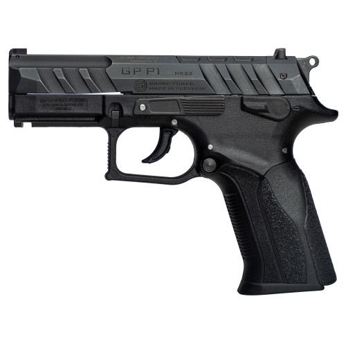 grand power p1, 3.66" barrel, matte black, 3-dot sights, includes (4)-optic adapter plates, 15rd, 3 mags