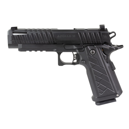 live free armory apollo 11 v2, 1911 9mm, 4.9" barrel, cerakote black, tritium front sights, 18rd, 1 magazine
