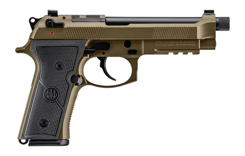 beretta m9a4 overlanding 9mm, 5.1" threaded barrel, cerakote bronze, tritium night sights, 10rd, 2 mags, includes flashlight, compass, and a 10mm...