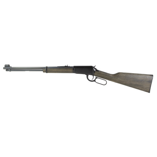 henry h1 garden gun 22 lr, 18.5" barrel,rd blued, smooth bore barrel, rustic black ash stock, semi-buckhorn rear, hooded blade front sight, 15rd