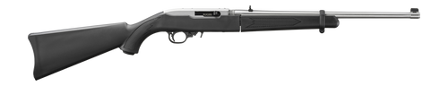ruger 10/22 takedown, 22 lr, 18.5" cold hammer forged barrel, matte finish, stainless, black stock, adjustable rear sight, gold bead front sight,...