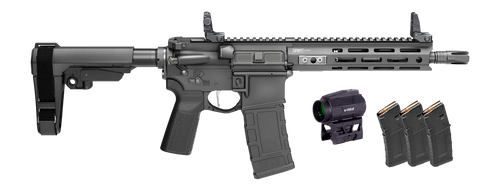 springfield saint victor gear pac 300 blackout 30+1 9.50" barrel, m-lok handguard, black sb tactical sba3 brace, b5 p type 23 grip, soft case