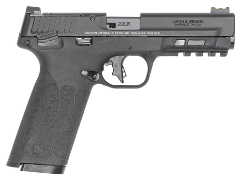 smith & wesson m&p 22x 22 lr, 4.1" barrel, anodized black, optics ready, manual safety, fiber optic front with black rear sights, 10rd, 2 mags